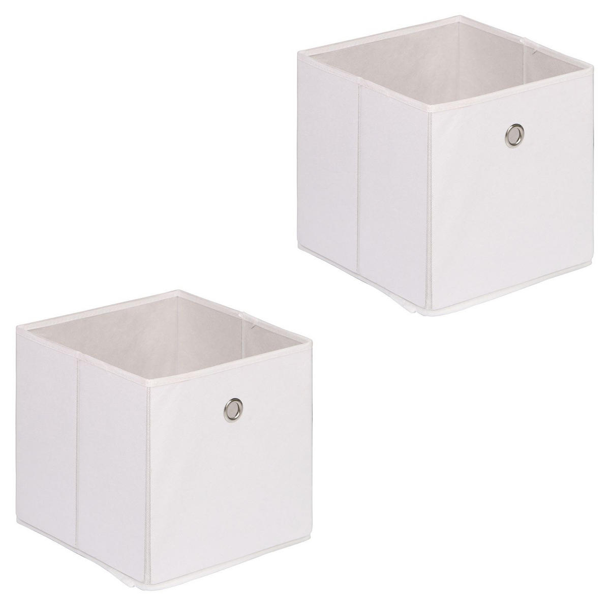 FALTBOX ELA 2ER-SET - Weiß, Textil (27/27/27cm) - IDIMEX