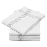 GESCHIRRTÜCHER, 4er-Set, 50x70 cm, 100% Leinen, Weiß - Hellgrau, Textil (50/70cm) - Zollner