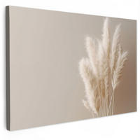 LEINWANDBILD Pampasgras - Federn - Pastell - Weiß 30x20 cm - Naturfarben, Textil (30/20cm) - MuchoWow
