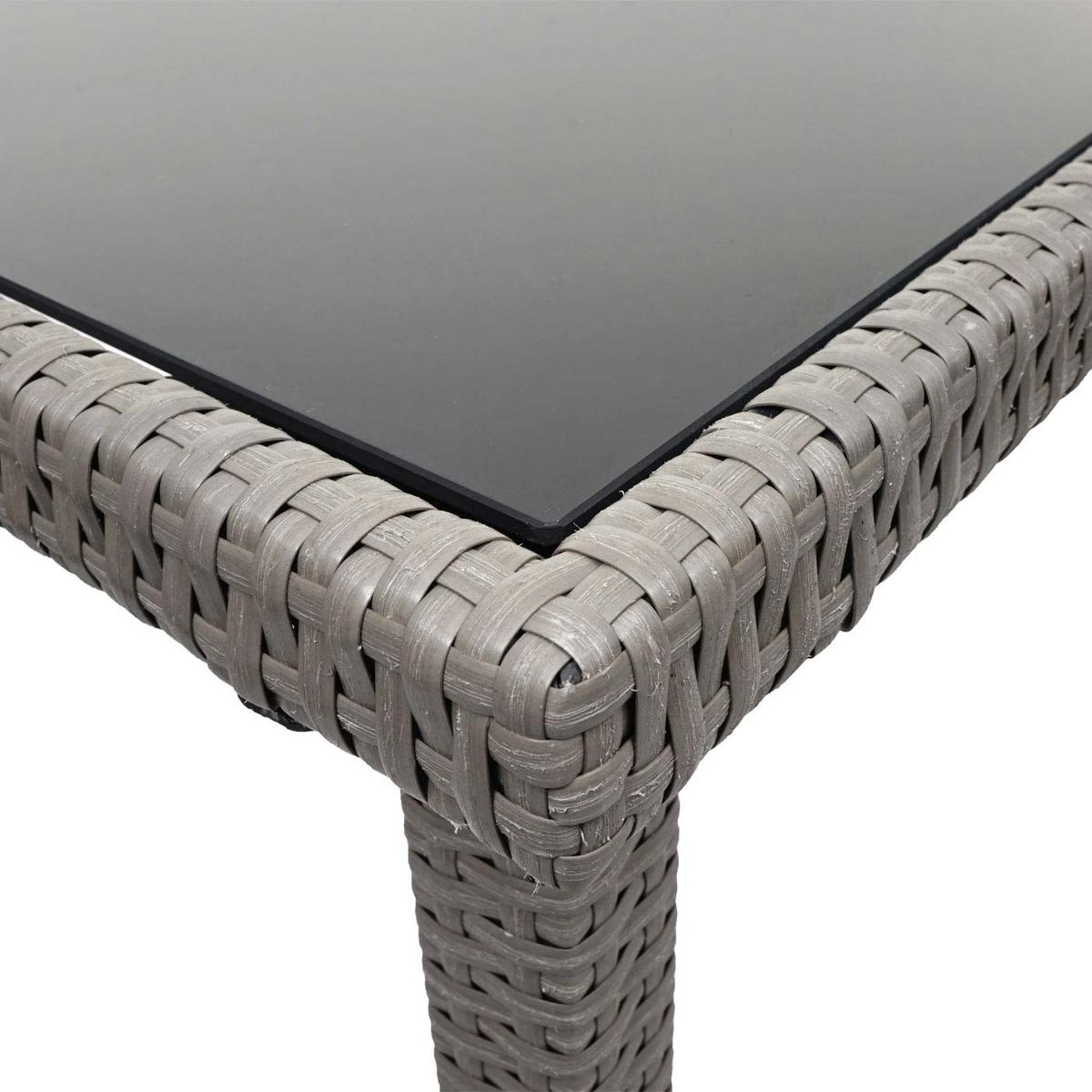 POLY-RATTAN TISCH rechteck Grau - Hellgrau, Kunststoff (75/120/71cm) - MCW