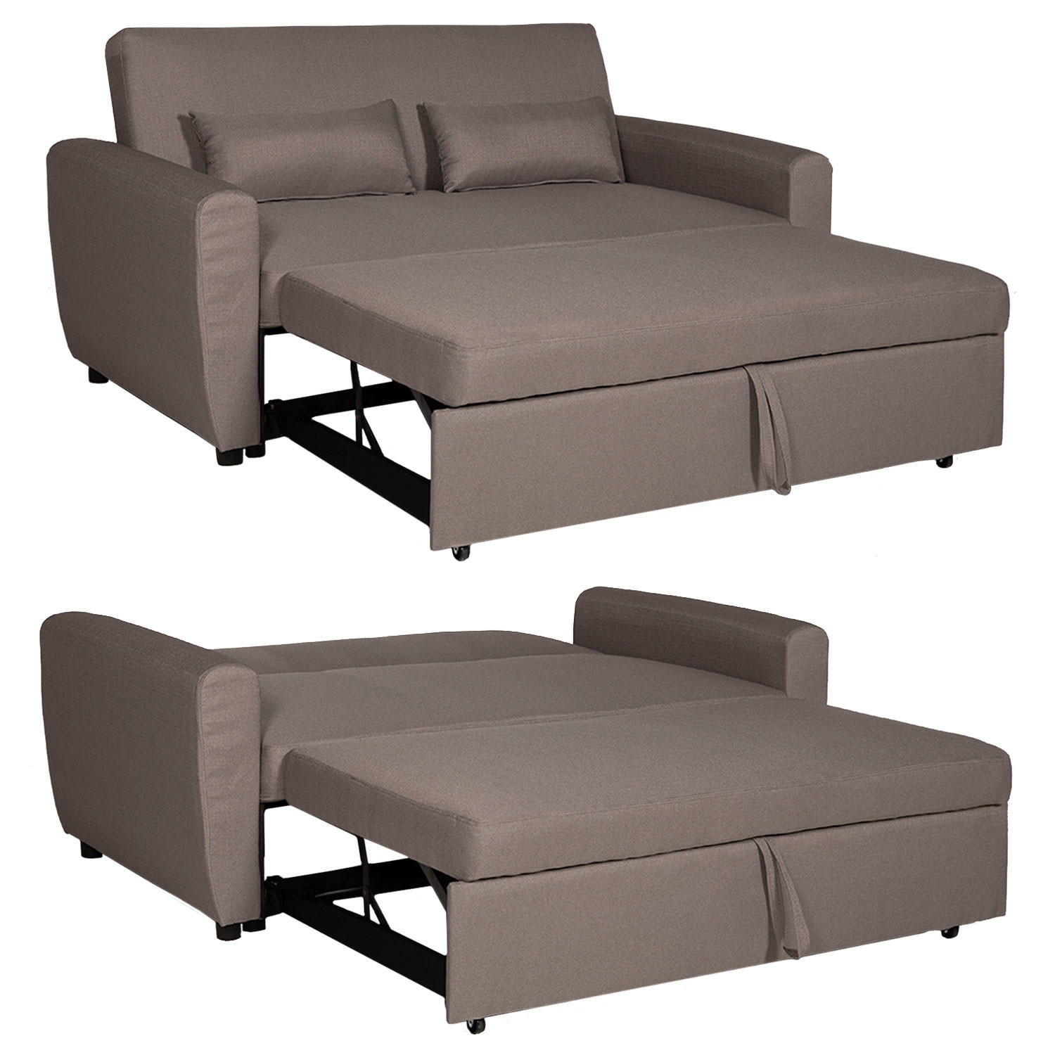 SCHLAFSOFA Matt Taupe 2 Plätze - Braun, Textil (93/85/169cm) - Happy Garden