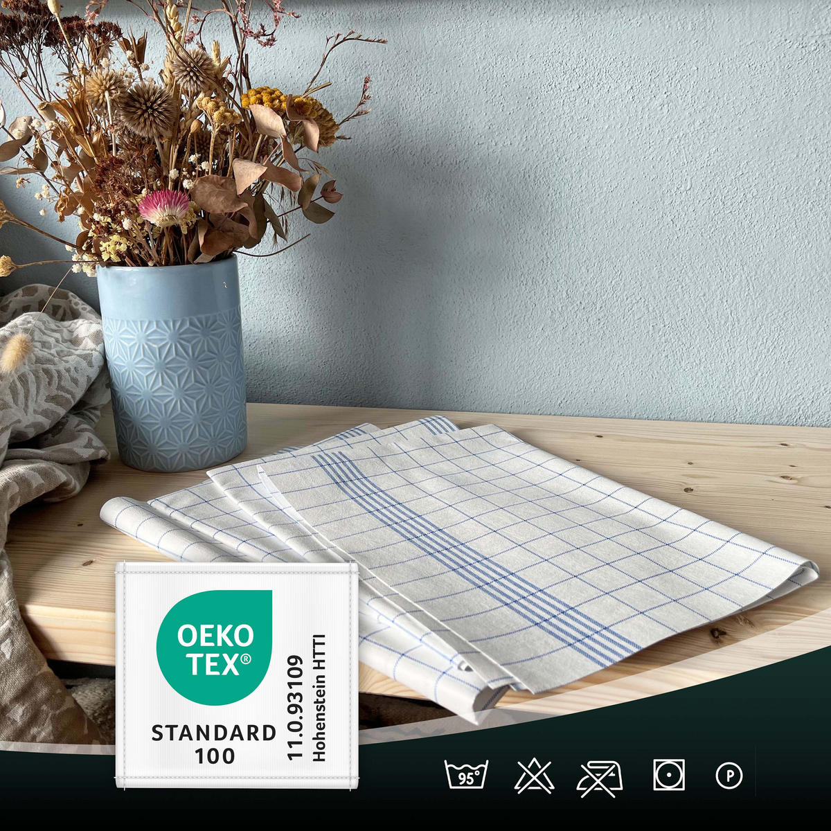 GESCHIRRTÜCHER, 4er-Set, 43x60 cm, 67% Polyester, 33% Polyacryl, Blau - Blau, Textil (43/60cm) - Zollner