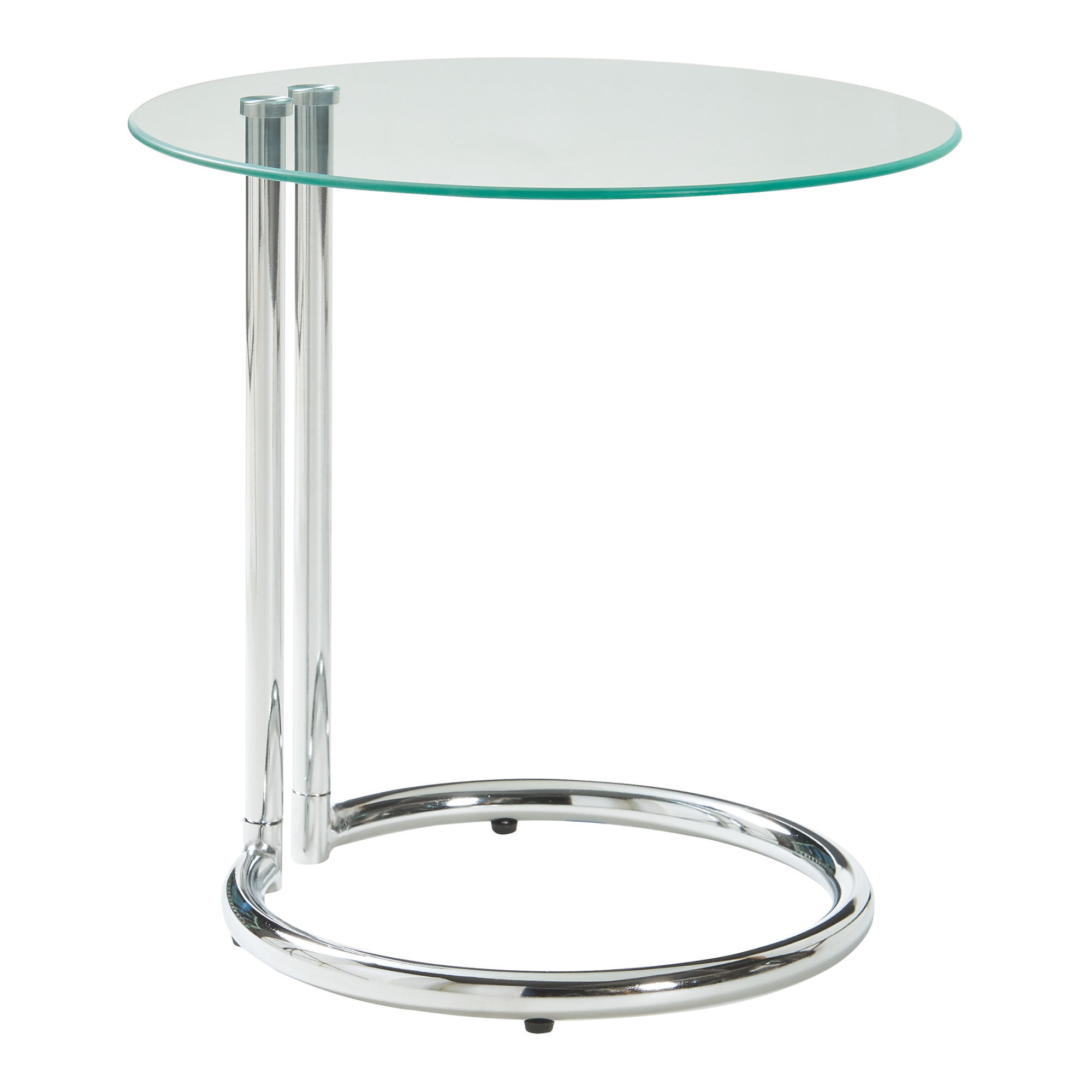 BEISTELLTISCH Ylivieska - Chromfarben/Klar, Glas/Metall (44.5/44.5/46cm) - [en.casa]