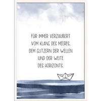 BILD mit Rahmen 51x71 cm Spruch: Meer Reisen - Blau, Holz (51/71cm) - artissimo