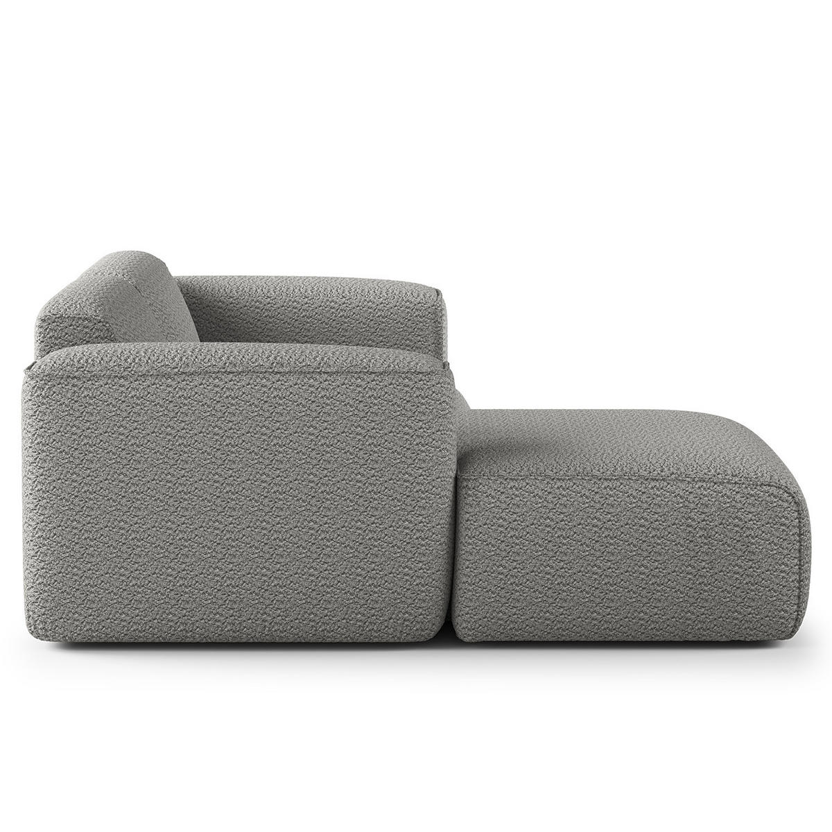 ECKSOFA mit XL-Longchair - Schwarz/Grau, Kunststoff/Textil (260/171cm) - home24