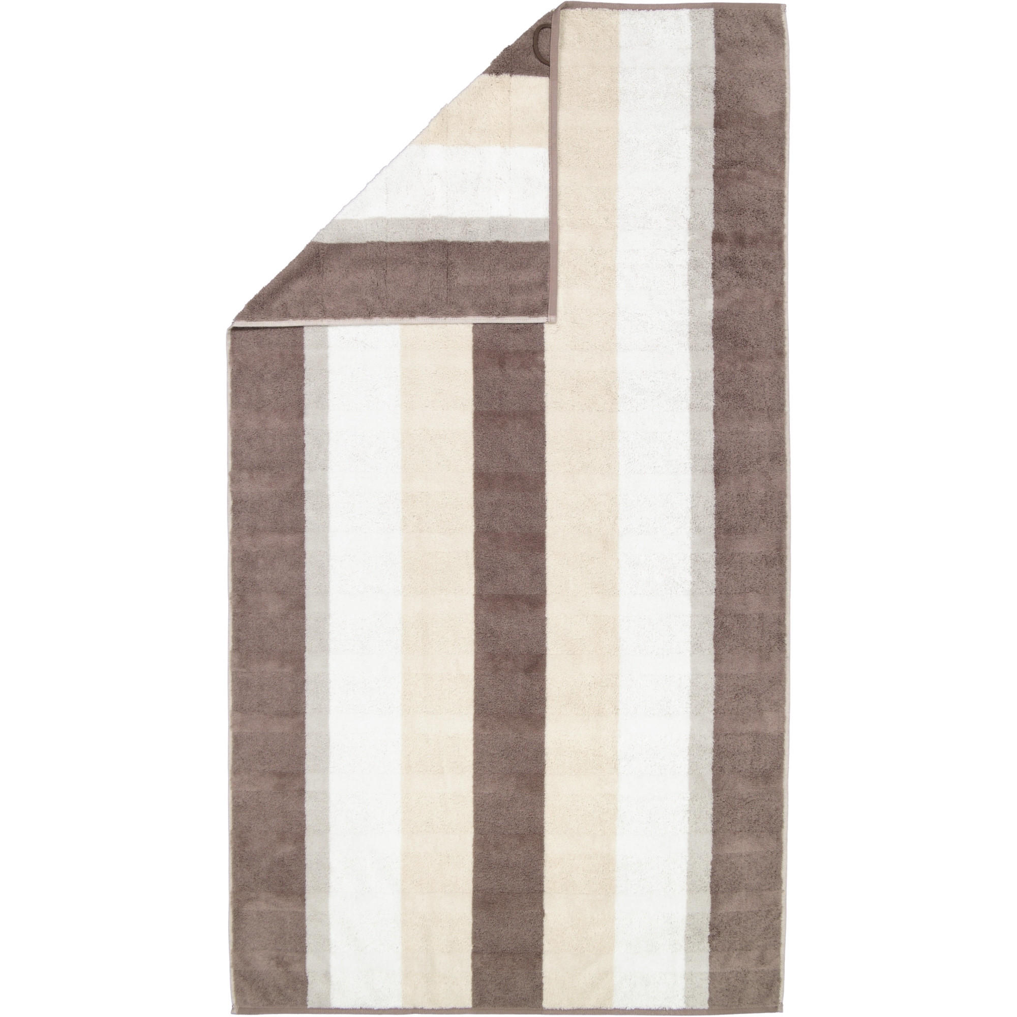 DUSCHTUCH NOBLESSE STRIPE 1087 WALNUSS - 30 - Braun, Textil (80/150cm) - Cawoe
