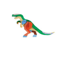 WANDOBJEKT Studio ROOF, 3D, Deluxe T-Rex, Bastel-Set (von studio ROOF) - Multicolor, Wellpappe (89.3/18.7/47.2cm) - ich-zapfe
