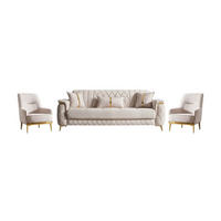 SITZGARNITUR Pasadena, Beige Stellvariante 3+1+1 - Beige, Holzwerkstoff/Kunststoff (240/90/98cm)