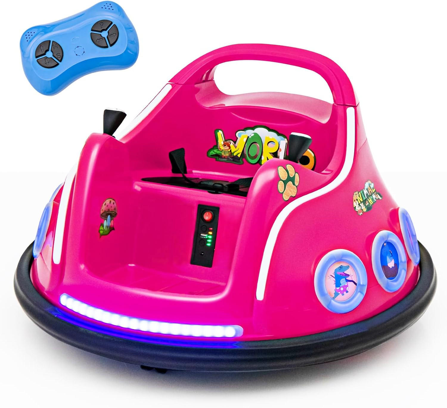 AUTOSCOOTER 12V detský ružový - pink, plast (73/43/73cm) - COSTWAY