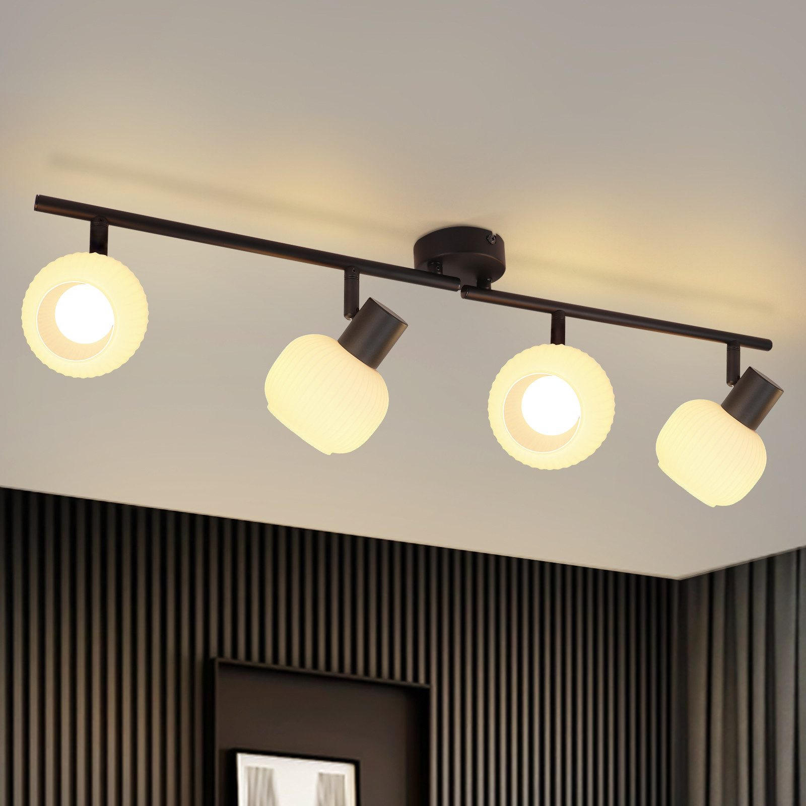 DECKENSTRAHLER Lantra 10/16.5/70 cm - Schwarz, Metall (70/10/16.5cm) - ZMH