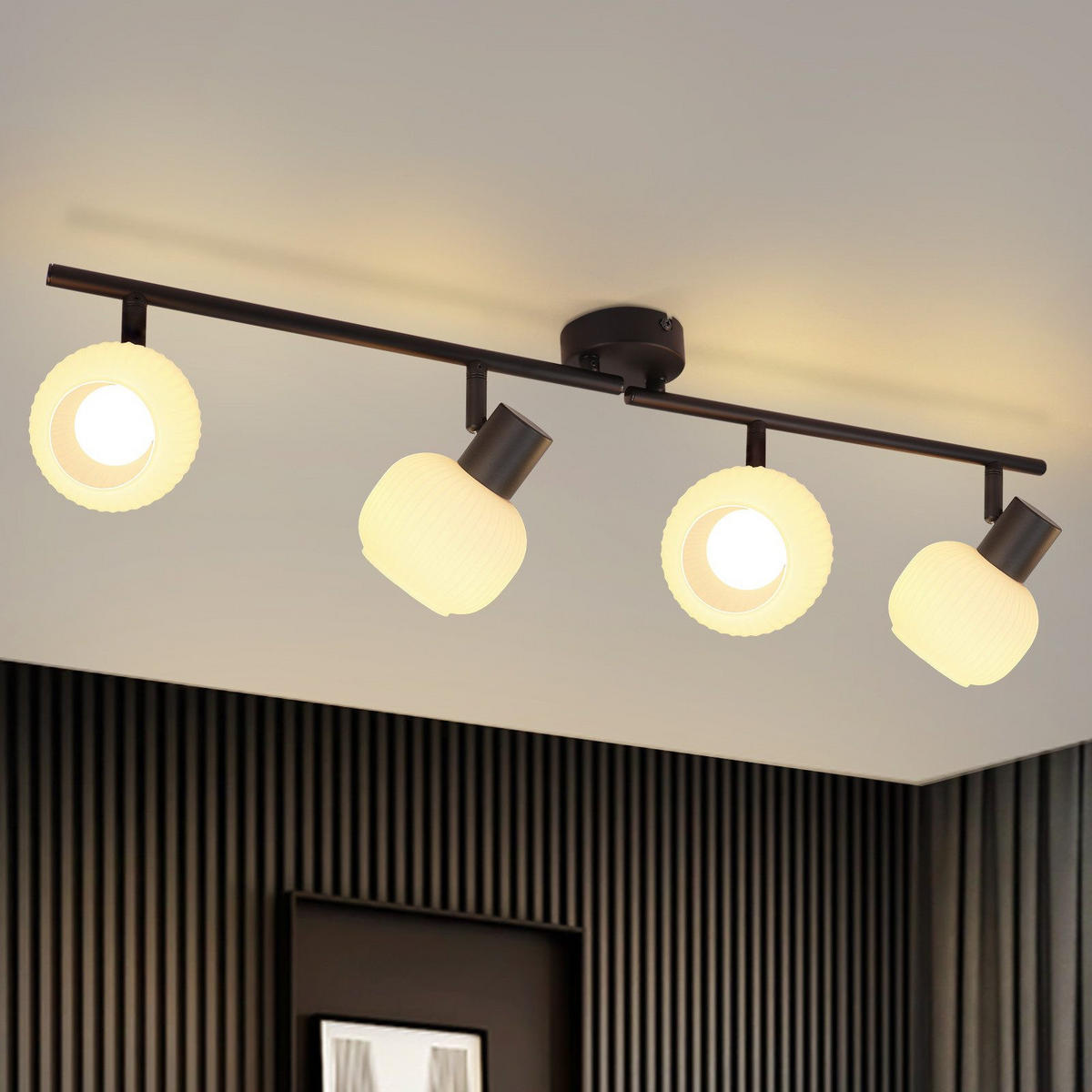 DECKENSTRAHLER Lantra 10/16.5/70 cm - Schwarz, Metall (70/10/16.5cm) - ZMH