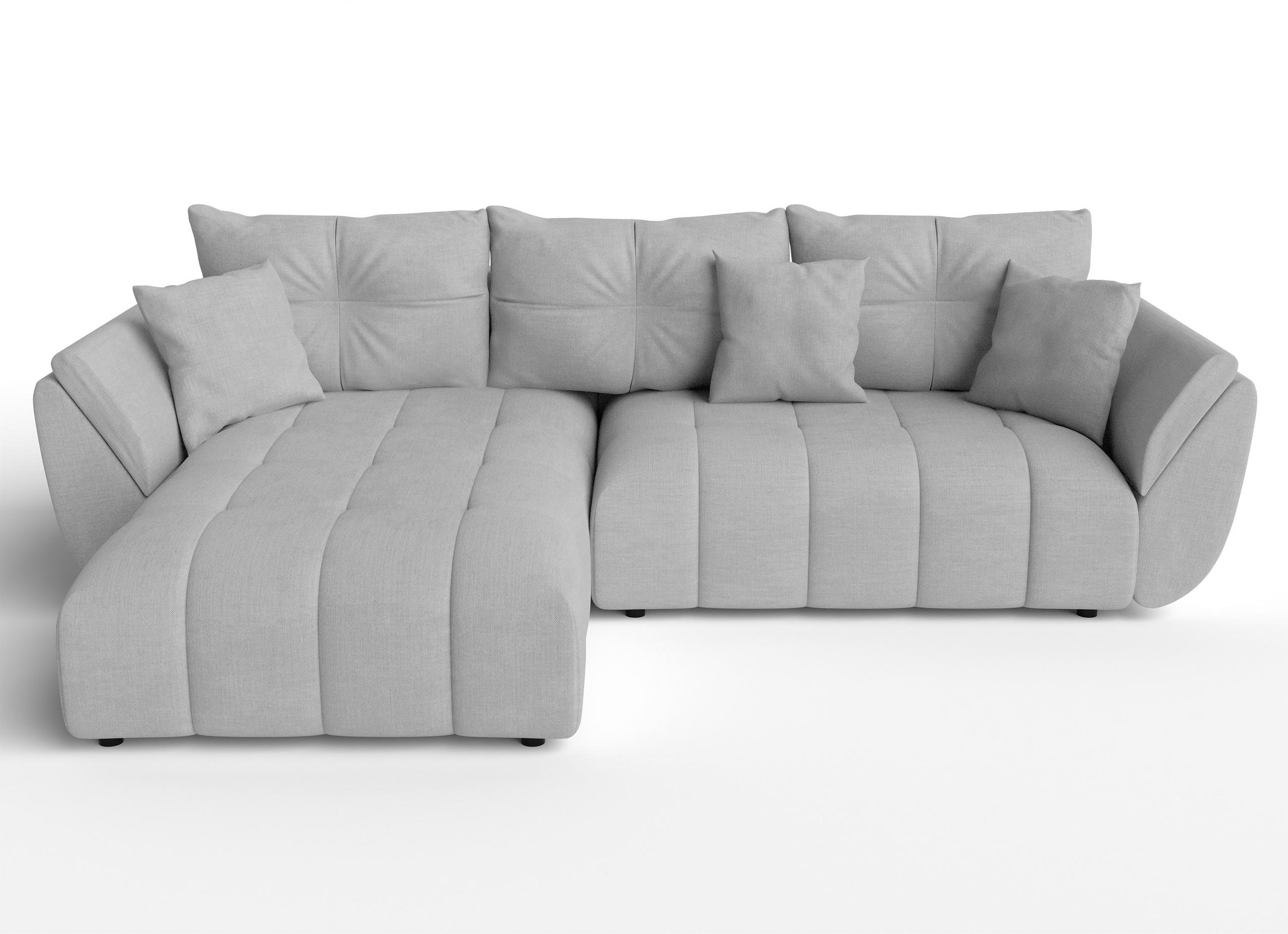 ECKSOFA L Form Verciani Hellgrau 266/190/91 cm mit Schlaffunktion - Hellgrau/Schwarz, Kunststoff/Textil (266/190cm) - AX Living