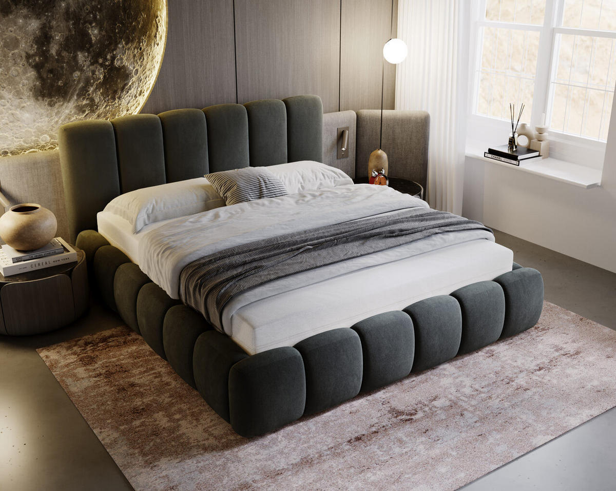 POLSTERBETT Cloud 140x200 Grau - Grau, Textil (140/200cm) - Graingold