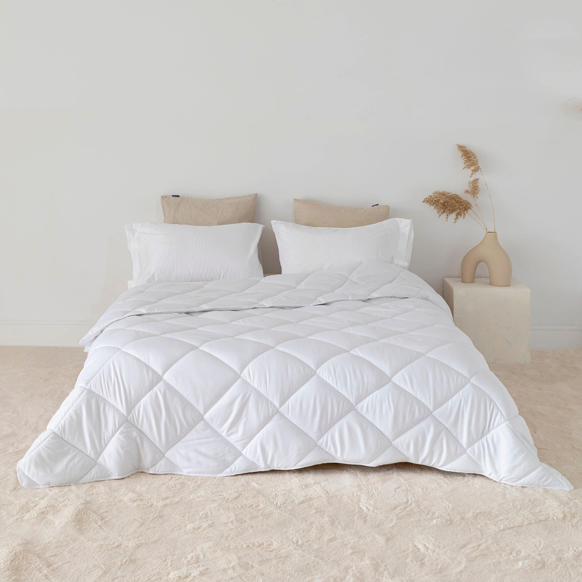 BETTDECKE 450 gr Basic 200x200 cm (Komfortgrösse) - Weiß, Textil (200/200cm) - Happy Friday