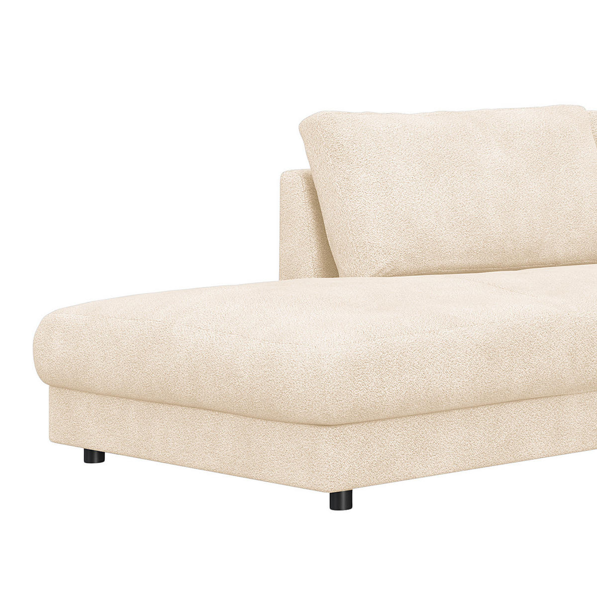 ECKSOFA mit Ottomane - Beige/Schwarz, Kunststoff/Textil (267/254cm) - home24