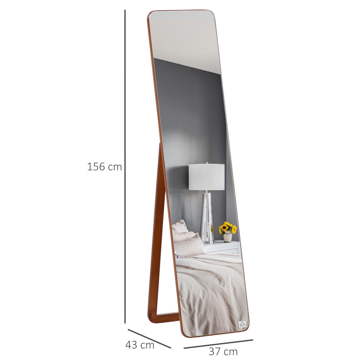 STANDSPIEGEL DE-17906 stehend oder hängend Hell Nussbaum - Walnussfarben, Holzwerkstoff (37/156/43cm) - ComfortXL