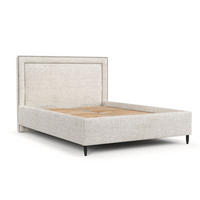 POLSTERBETT Baleine Creme 120/200 cm im Webstoff - Creme/Schwarz, Holz/Holzwerkstoff (120/200cm) - Maison de Reve