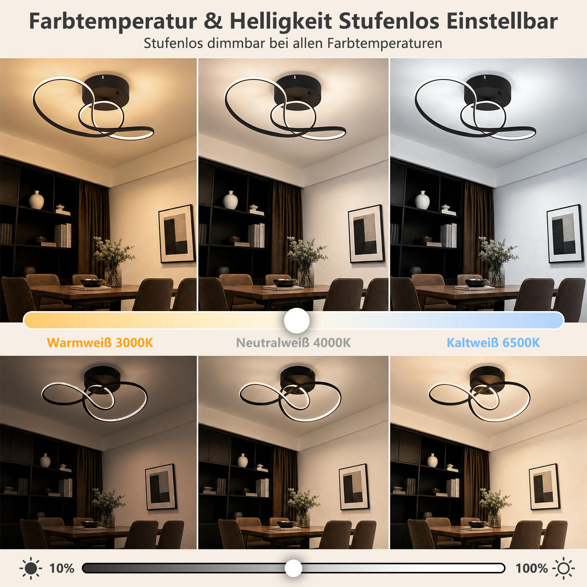 LED DECKENLEUCHTE Lyveth 41/19.5/16.5 cm - Schwarz, Kunststoff/Metall (41/19.5/16.5cm) - ZMH