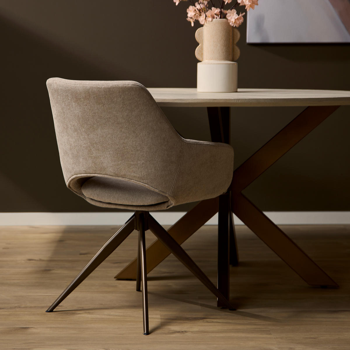 ESSZIMMERSTUHL Daisy Beige 60/61/82 cm - Beige, Textil (61/82/60cm) - Starfurn