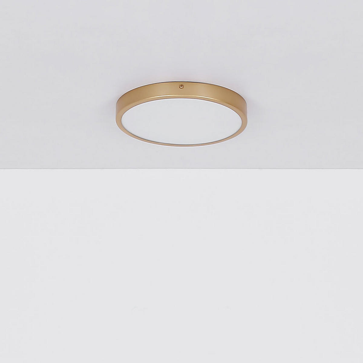 LED DECKENLEUCHTE Metall Messing Opal - Messingfarben, Metall (45/45/3cm) - Globo Lighting