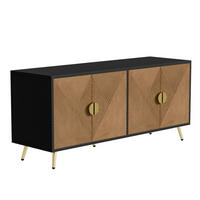 KOMMODE aus MDF & Spanplatte 160x40x75cm in Schwarz mit Soft-Close - Schwarz, Holzwerkstoff (160/75/40cm) - Modfu