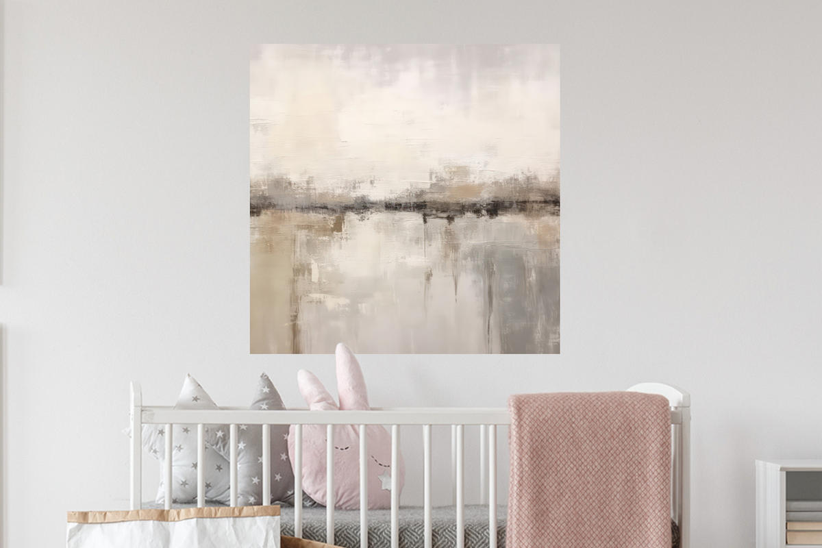 WANDTATTOO Moderne Kunst - Abstrakt - Beige 50x50 cm - Beige, Kunststoff (50/50/0.1cm) - MuchoWow