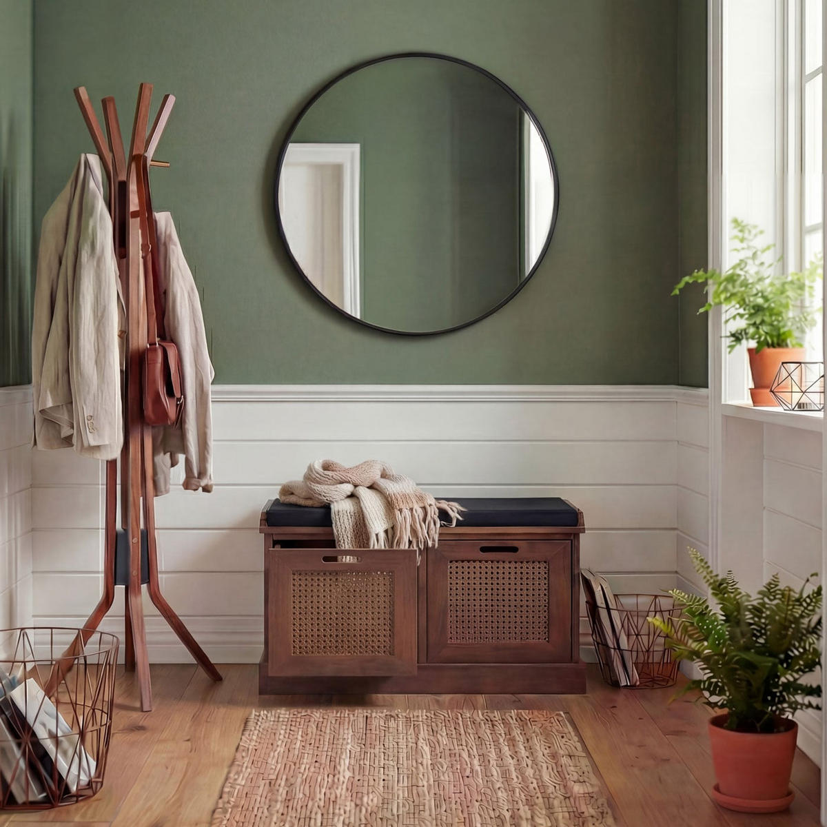 SITZBANK AUFBEWAHRUNGSBOXEN Schwarz - Schwarz, Holz (75/47/40cm) - MCW