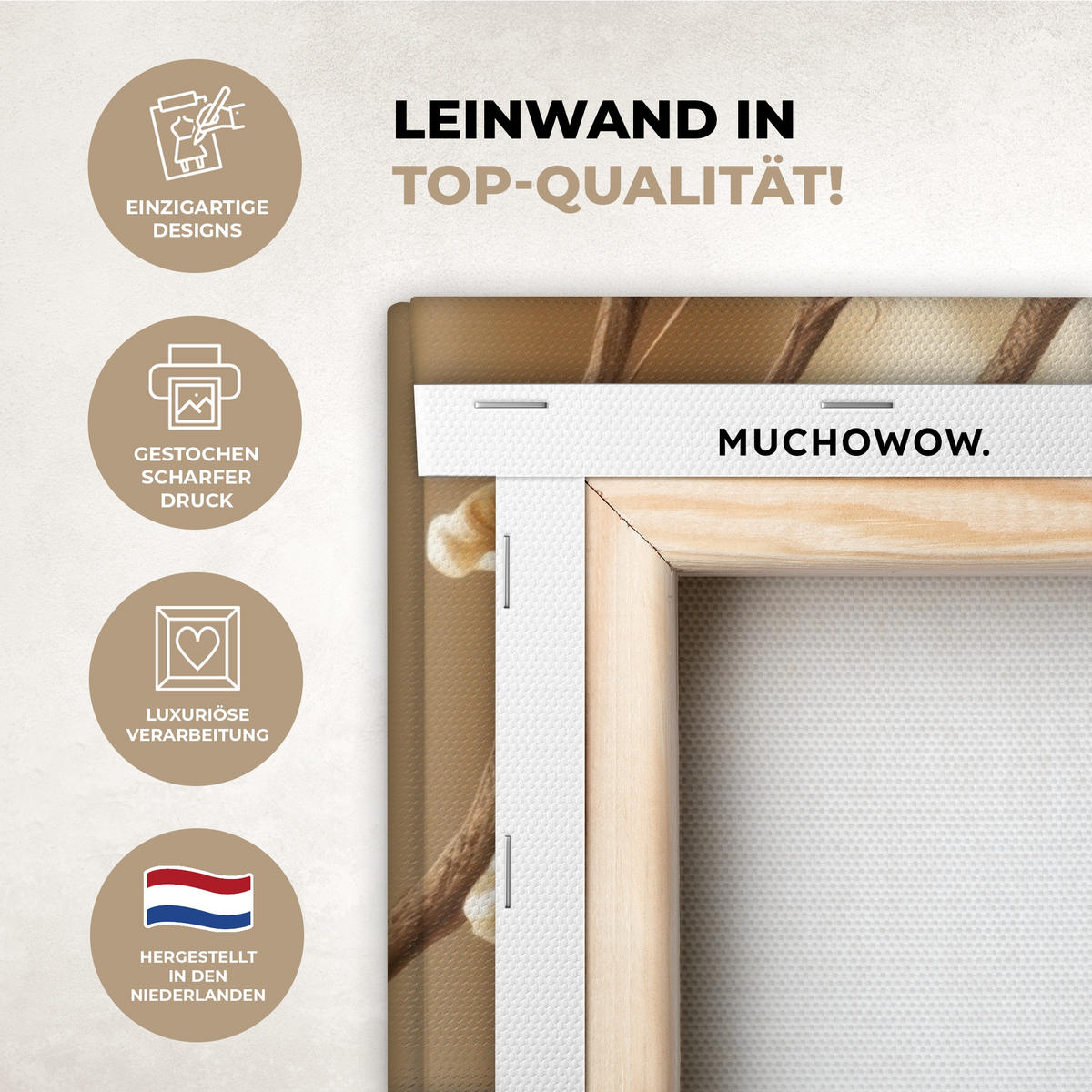 LEINWANDBILD Beige - Osterkuchen - Eier Wandbilder 80x60 cm - Beige, Textil (80/60cm) - MuchoWow