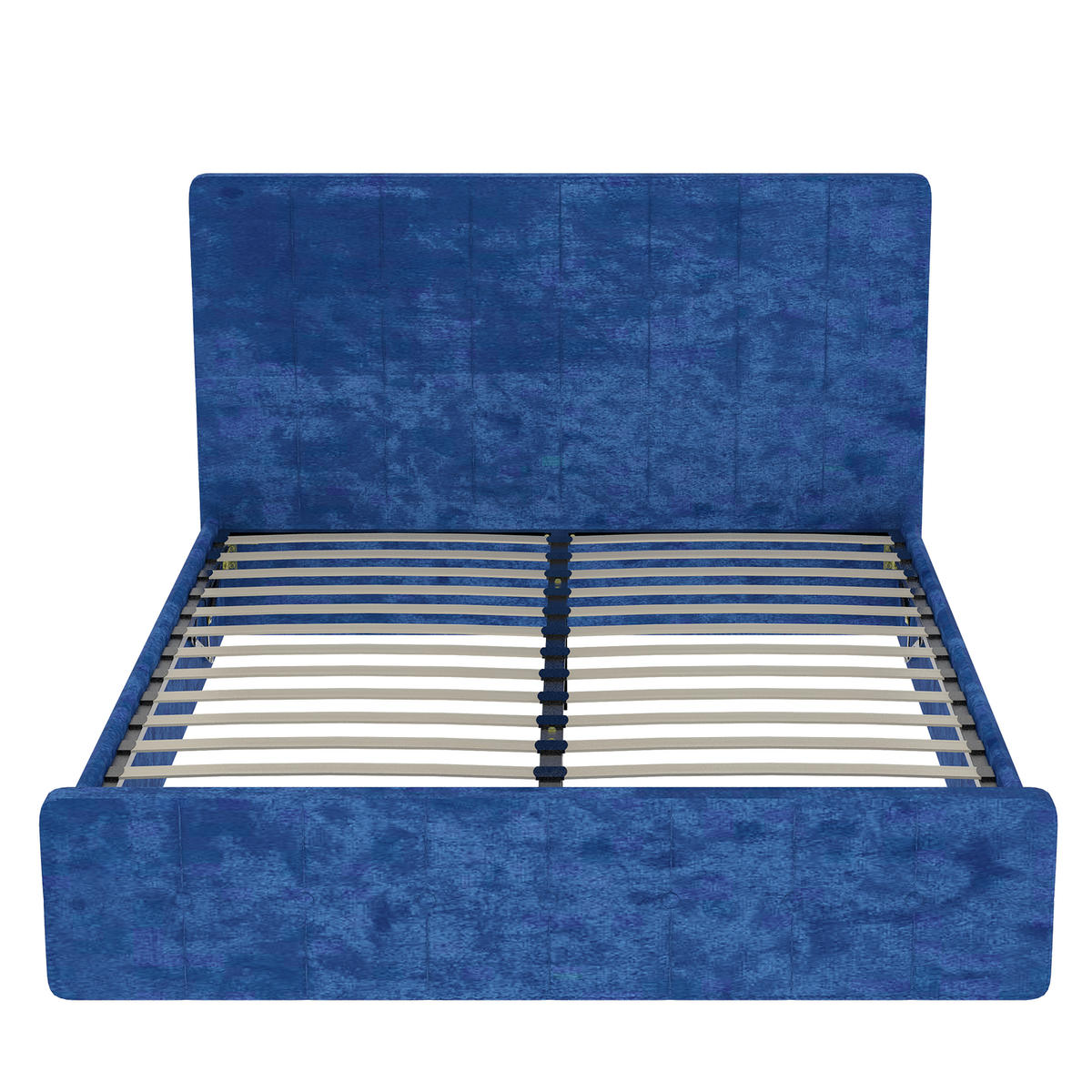 POLSTERBETT 160/200 cm DE-33001 mit Stauraum Blau - Blau, Metall (160/200cm) - ComfortXL