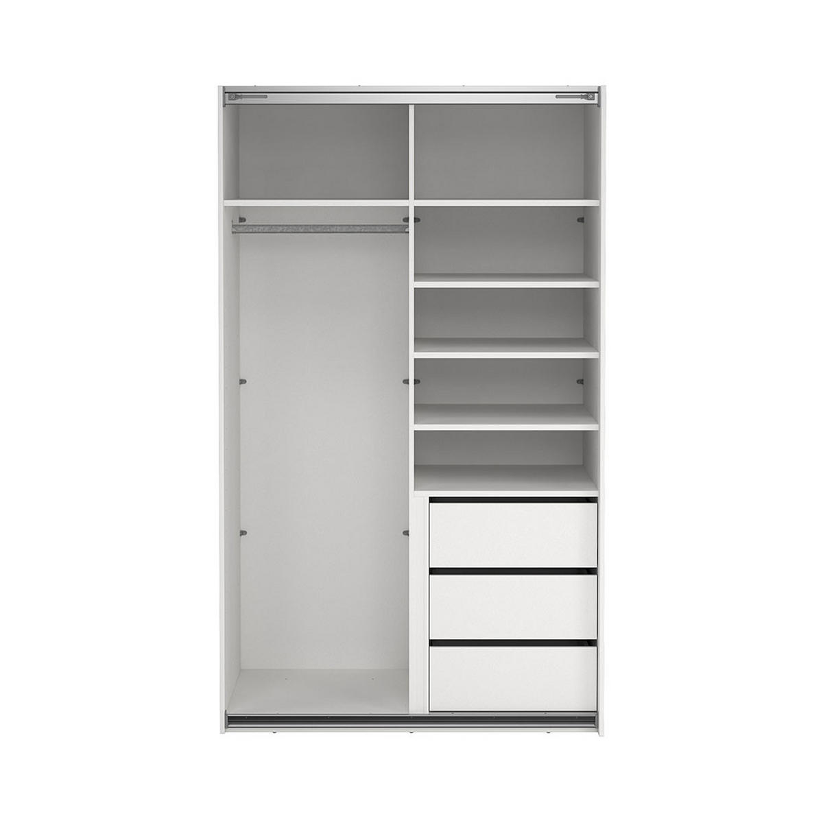 SCHIEBETÜRENSCHRANK, Catania, Weiß, Holzwerkstoff, 119 x 67 x 201 cm - Weiß, Holzwerkstoff (119/201/67cm) - ebuy24