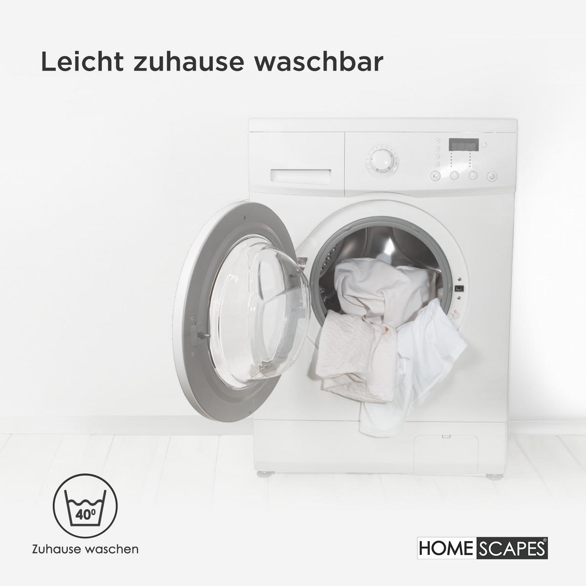 KISSENSCHONER gesteppt 40/80 cm, 4er-Set, mit Reißverschluss - Weiß, Textil (40/80cm) - Homescapes