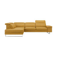 ECKSOFA Virage Echtleder Senfgelb - Gelb, Leder/Metall (263/232cm)