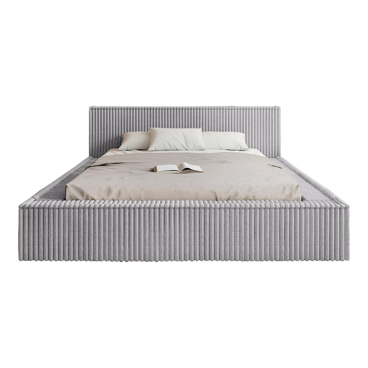 POLSTERBETT ALENZO 180x200 cm, Grau - Grau, Textil (200/180cm) - Fedve