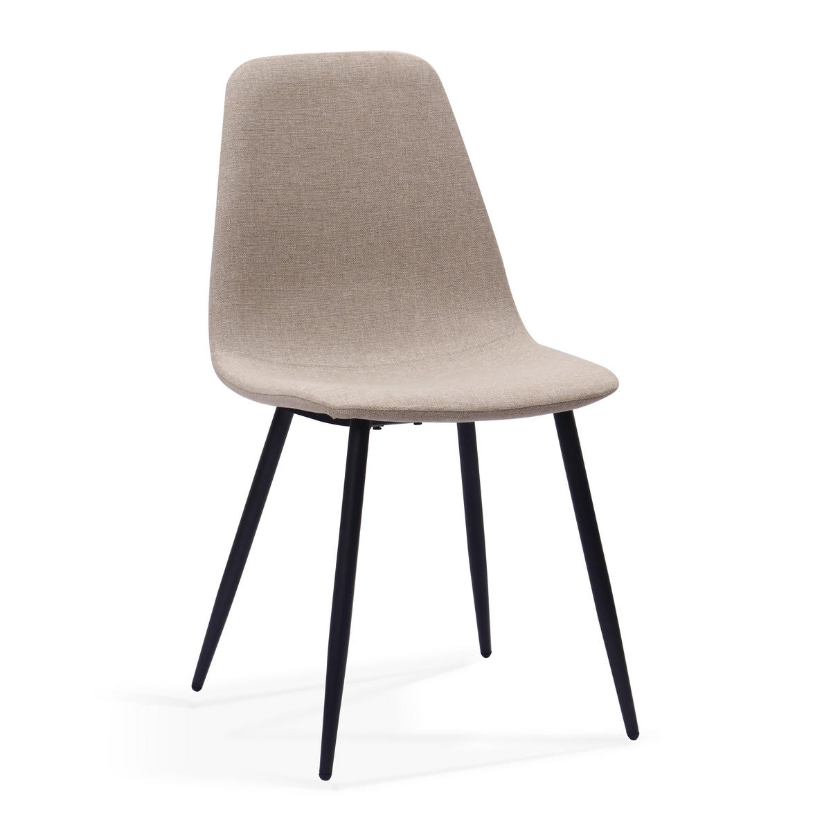 STUHL-SET DE-36873 2 Stück mit Stoffbezug und Metallbeinen Hellbeige - Beige, Metall (52/84.5/43cm) - ComfortXL