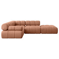 ECKSOFA modulares Sofa Felto-L1 - 285x190x70 cm Apricot Velours - Koralle, Holzwerkstoff/Textil (285/190cm) - ALTDECOR