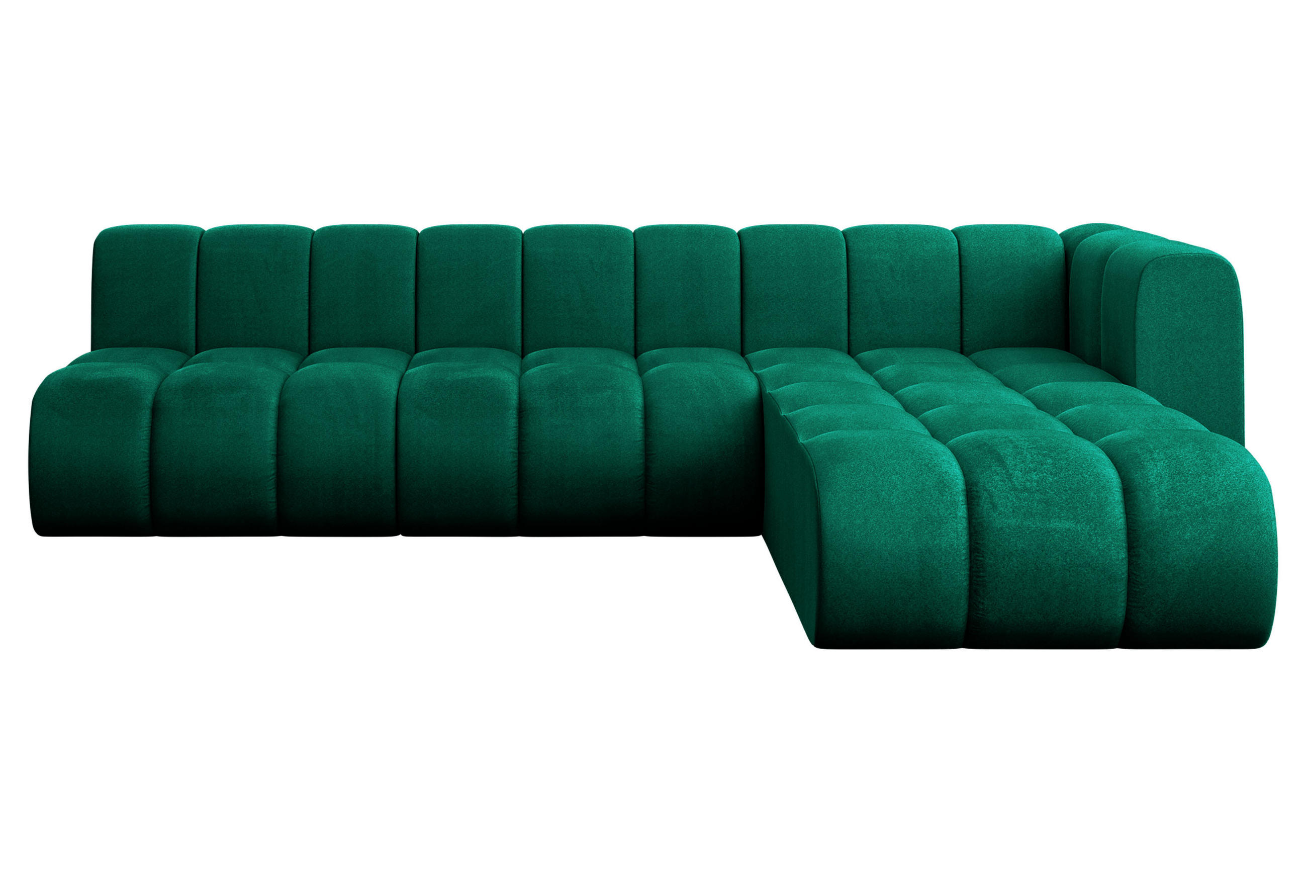 ECKSOFA modulares Sofa Darnel-L2 - 296x177x70 cm Grün - Dunkelgrün, Holzwerkstoff/Textil (296/177cm) - ALTDECOR