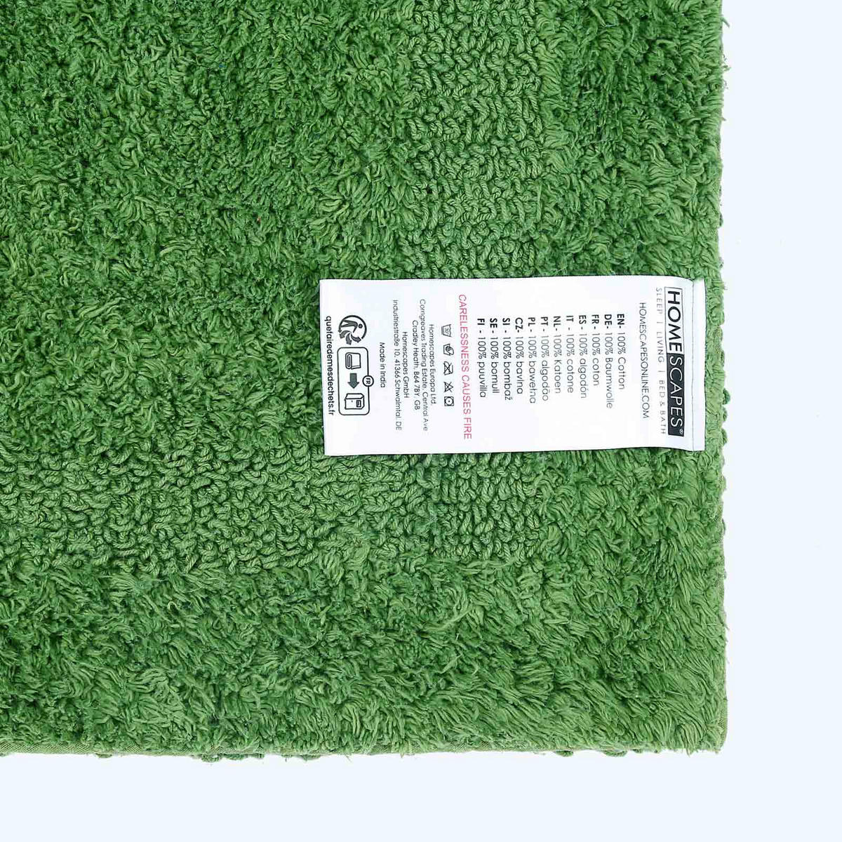 BADEMATTE 70/120 cm, 100% Baumwolle, wendbar - Smaragdgrün, Textil (70/120cm) - Homescapes