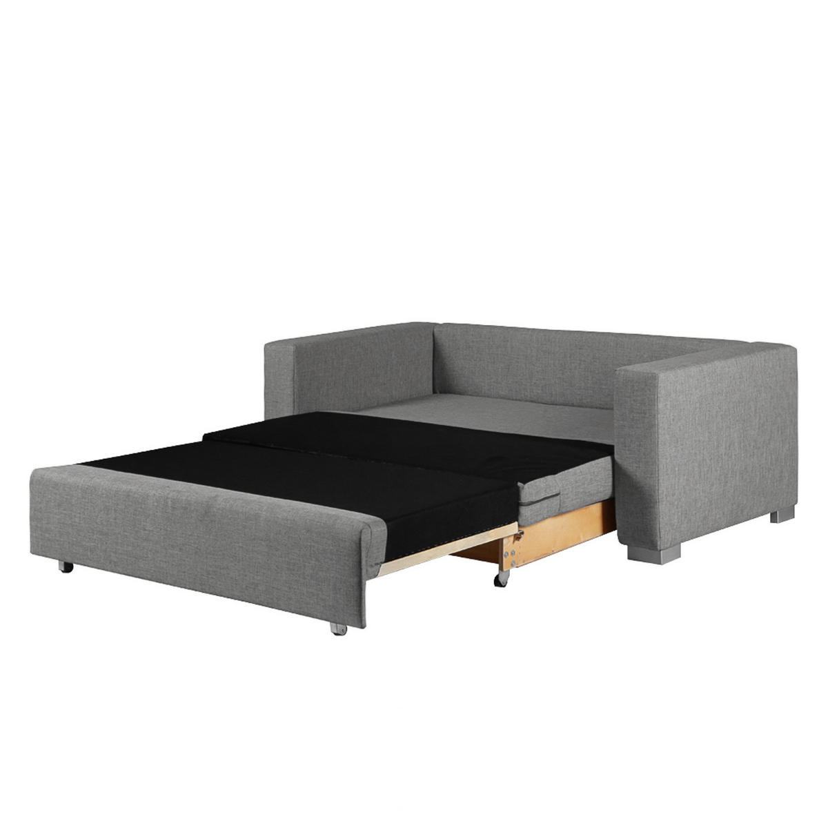 SCHLAFSOFA - Silberfarben/Grau, Textil (173/90/90cm) - home24