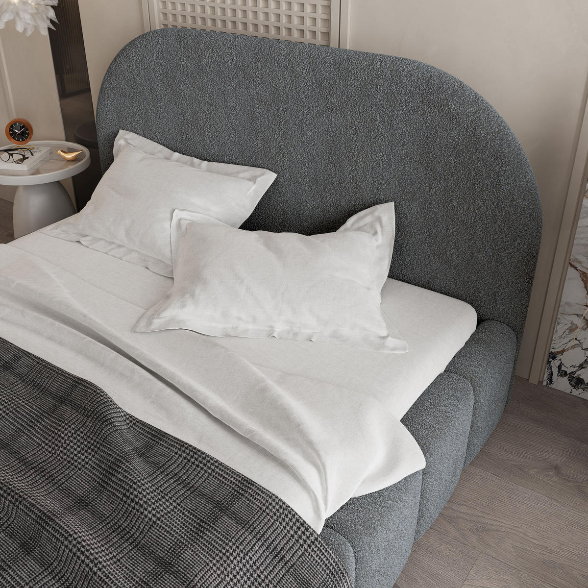 POLSTERBETT FLUSSO 140x200 cm mit Bettkästen - Grau - Grau, Holz (140/200cm) - MASSENO