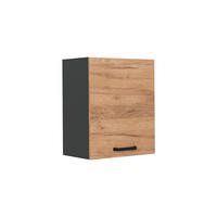 HÄNGESCHRANK R-Line, Goldkraft Eiche/Anthrazit, 50 cm - Eichefarben/Anthrazit, Holzwerkstoff (50/60/31cm) - Vicco