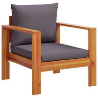 GARTENSESSEL Mit Kissen Massivholz Akazie - Dunkelgrau, Holz (68/64/68cm) - vidaXL