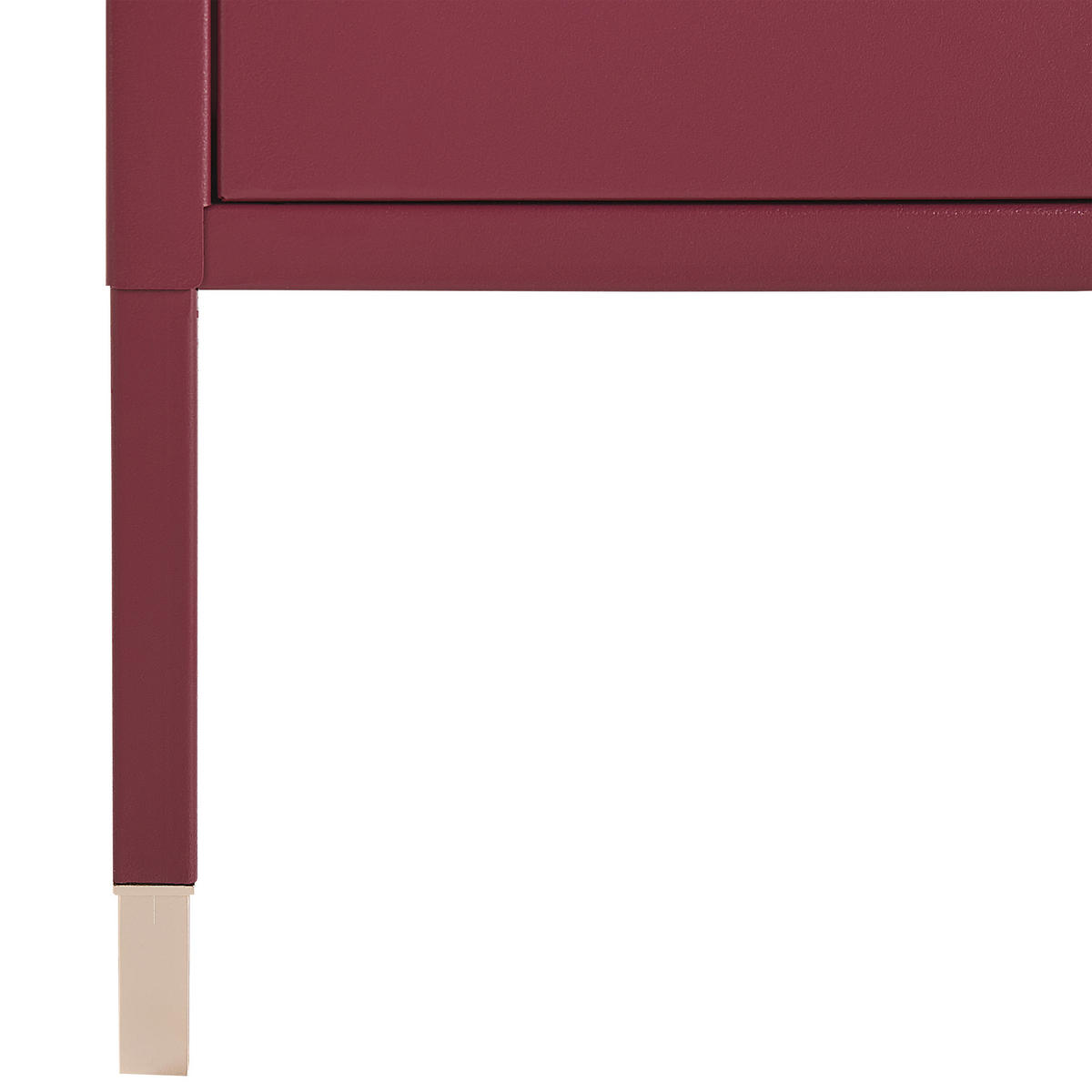 NACHTTISCH Metall dunkelrot 45/35/51 cm Ossett - Rot, Metall (45/51/35cm) - Beliani