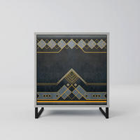 SIDEBOARD ROYAL ORDINARINESS, Grau, 57,5x42x67,5 cm, Schwarze Metall-Rahmenfüße - Multicolor/Schwarz, Holzwerkstoff/Metall (57.5/67.5/42cm) - SpaceRebels