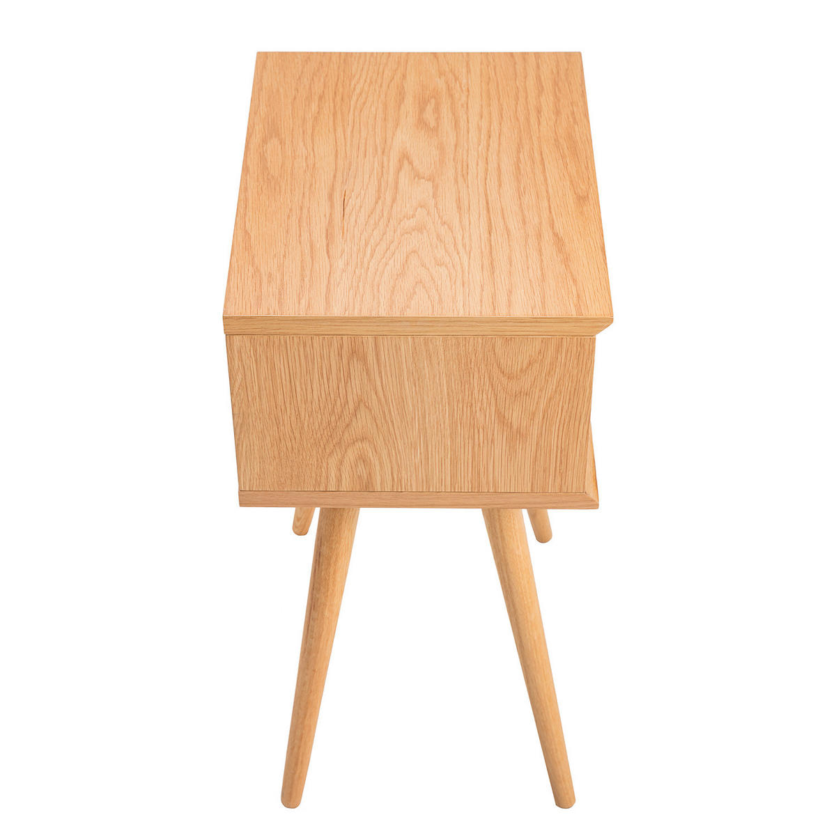 NACHTTISCH mit 2 Schubladen - Teilmassivholz - Eichefarben/Braun, Eichenholz/Holz (40/61/30cm) - home24