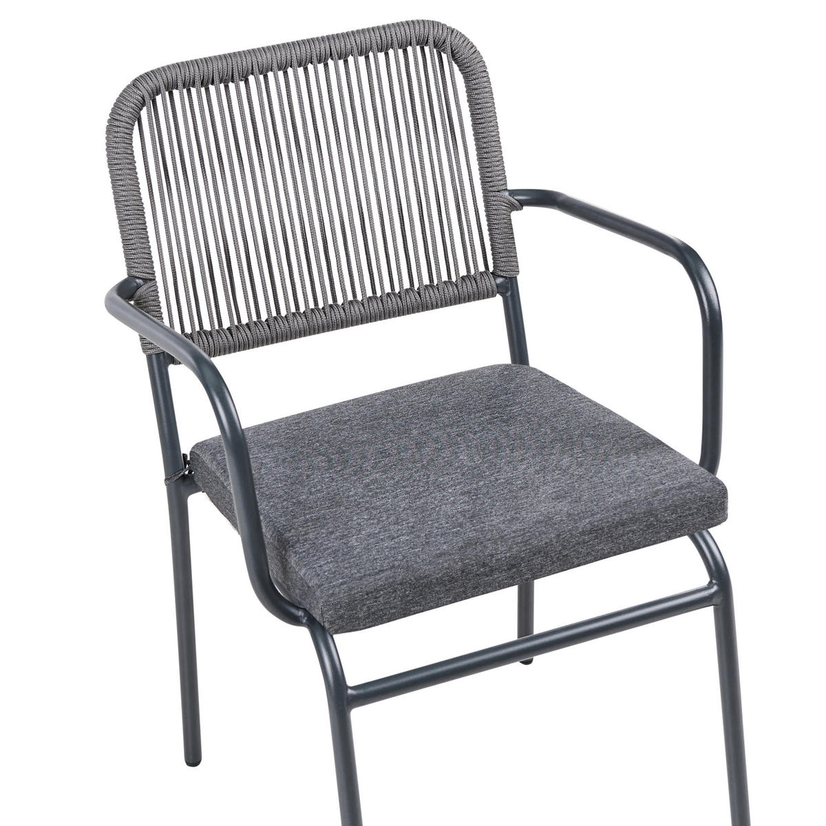 GARTENSTUHL 8er-Set Grau Taceno - Grau, Metall (46/82/52cm) - Beliani