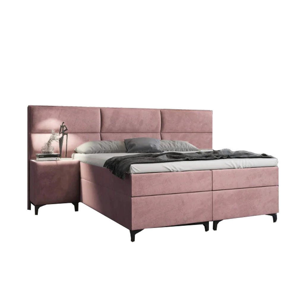 BOXBETT Sapri mit Bettkasten und 2x Nachtisch - Rosa, Holz/Holzwerkstoff (200/200cm) - Best For Home