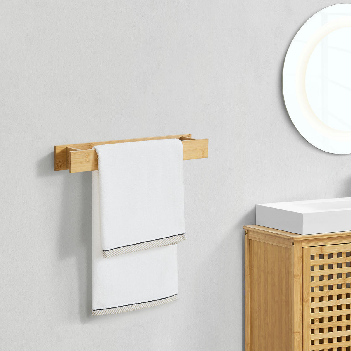 WAND-HANDTUCHHALTER Timrå - Naturfarben, Holz (41/5/8cm)