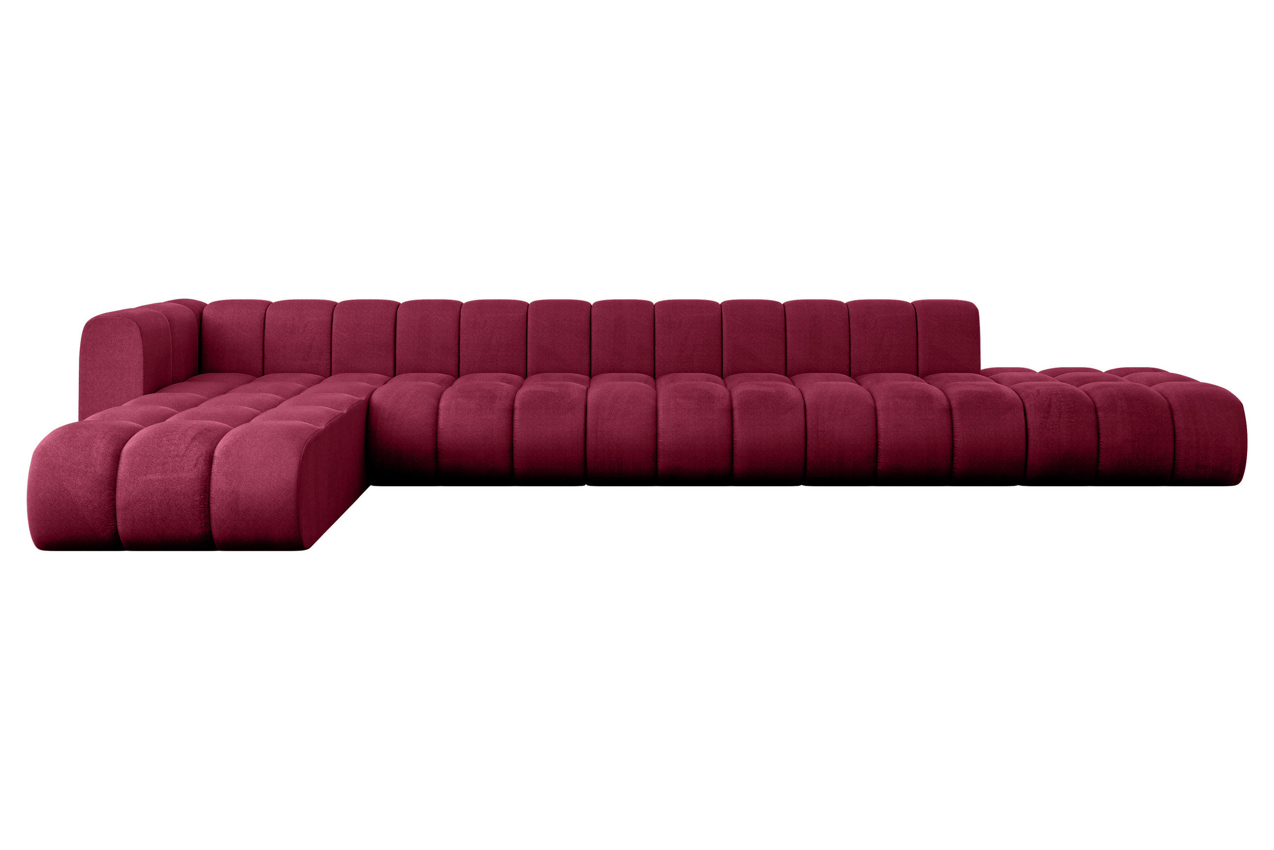 ECKSOFA modulares Sofa Zuvon-L3 - 478x177x70 cm Bordeauxrot - Bordeaux, Holzwerkstoff/Textil (478/177cm) - ALTDECOR