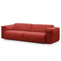3-SITZER SOFA - Rot/Schwarz, Kunststoff/Textil (251/71/102cm) - home24