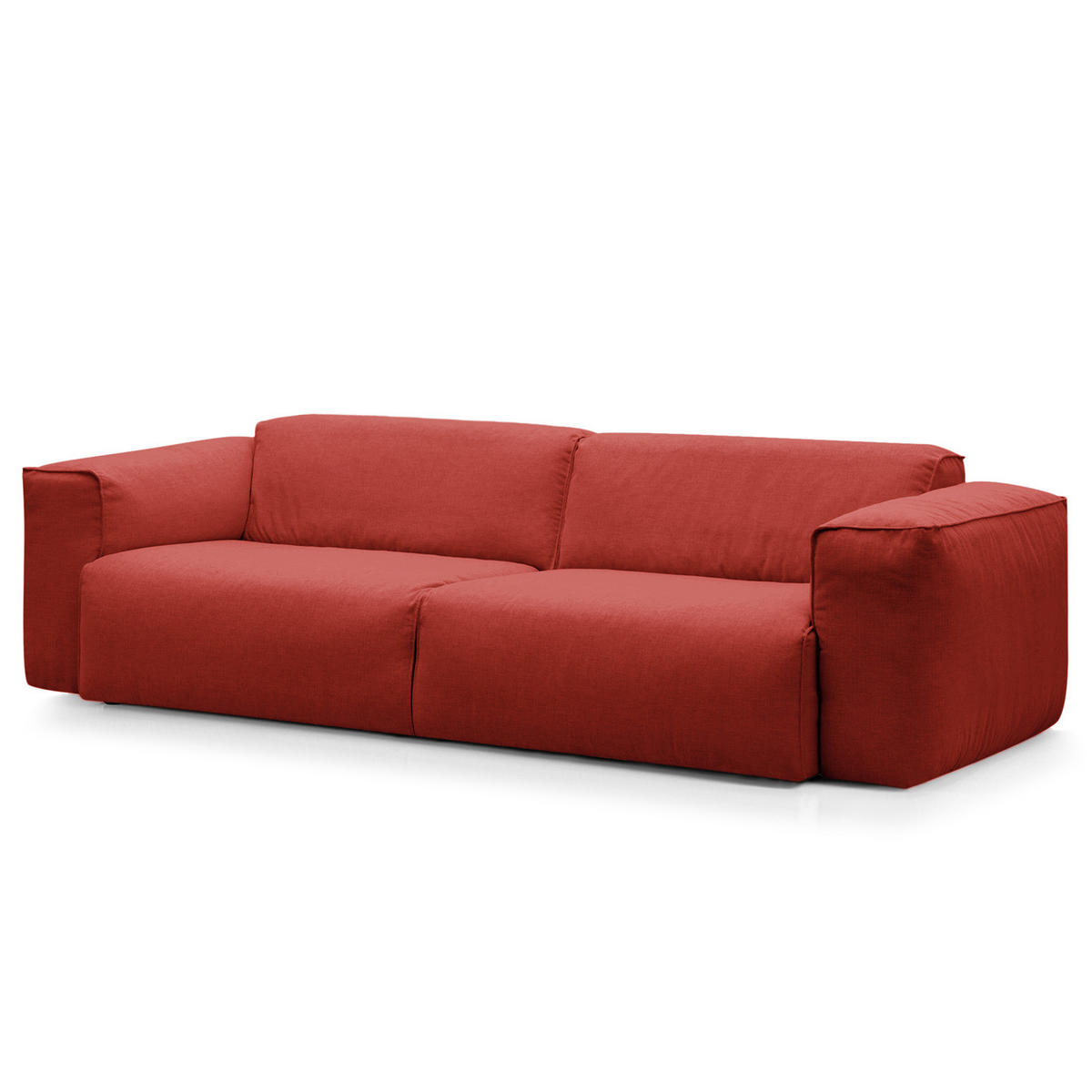3-SITZER SOFA - Rot/Schwarz, Kunststoff/Textil (251/71/102cm) - home24